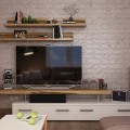 Дизайн стены с телевизором в гостиной – фото интерьеров